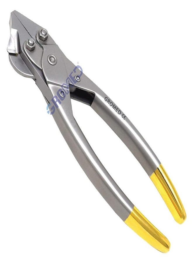 Gromed Ortho Parallel Plier (Maun Type Plier) with TC Side Cutter (Golden Handle - Tungsten Carbide Inserts on Jaws) for Upto 1mm 'K' Wire - 8"/20cm - Image 3